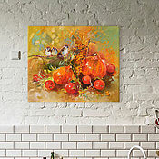 Картины и панно handmade. Livemaster - original item Pumpkins - oil painting. Handmade.