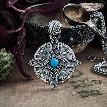 Украшения ручной работы. Ярмарка Мастеров - ручная работа Амулет Мары (Skyrim), бронза / серебро 925 пробы, с бирюзой. Handmade.