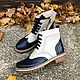 Shoes 'English speaker dark blue and white long', Boots, Moscow,  Фото №1