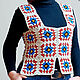 Trendy vest made of 'granny squares' Forget-me-not. Tops. Talking look. Интернет-магазин Ярмарка Мастеров.  Фото №2