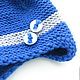 Children's hats: for a boy, blue and gray, for 3-6 months. Baby hat. babyshop. My Livemaster. Фото №4