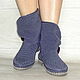 Knitted boots with a button, grey cotton. High Boots. florina34. Online shopping on My Livemaster.  Фото №2