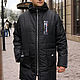 Men's hooded jacket, black long jacket, zippered jacket. Mens outerwear. Lara (EnigmaStyle). My Livemaster. Фото №5