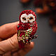 Brooch 'Sovushka Cranberry». Owl is the barn owl. Brooches. Coffeelena. My Livemaster. Фото №6