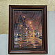 Painting night city painting in St. Petersburg acrylic painting painting 30 by 40 cm, Pictures, St. Petersburg,  Фото №1