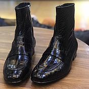 Обувь ручной работы handmade. Livemaster - original item Genuine crocodile leather ankle boots, black color.. Handmade.