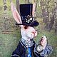 плюшевый кролик "Кролик Белый,куда бегал?...", Мягкие игрушки, Краснодар,  Фото №1