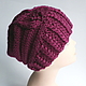 Hat female knitted with Burgundy leaves. Caps. Svetlana Dementieva. Online shopping on My Livemaster.  Фото №2