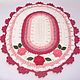 Mat knitted from cord Floral pink, Carpets, Kabardinka,  Фото №1
