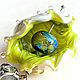 Shell pendant 'Green Wave' author's lampwork, Pendant, Chelyabinsk,  Фото №1