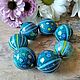 Выдувная бусина лэмпворк "OMG (бирюзовый/морская волна)". Бусины. Natalia Korolyuk lampwork beads. Интернет-магазин Ярмарка Мастеров.  Фото №2