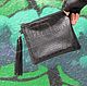 Cosmetic bag purse leather and faux leather tassel Black Croco, Beauticians, Moscow,  Фото №1