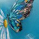Картина маслом бабочка синяя бабочка ромашка. Картины. Картины мастихином. Ярмарка Мастеров.  Фото №5