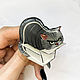 Brooch 'Grey funny disgruntled cat in a fat box'. Brooches. greenfox-23. Online shopping on My Livemaster.  Фото №2