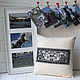 Pillow with hand embroidery Anichkov bridge set of author's cards, Pillow, St. Petersburg,  Фото №1