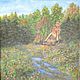  пейзаж с лесом река вода горы закат Карелия. Картины. Людмила Стребкова Живопись. Ярмарка Мастеров.  Фото №14