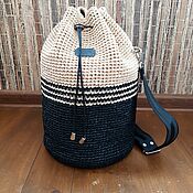 Сумки и аксессуары handmade. Livemaster - original item Bag-bag made of raffia. Handmade.