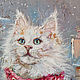 Order Warm snowflakes - White cat - Painting on canvas. Annet Loginova. Livemaster. . Pictures Фото №3