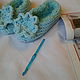 Knitted Slippers - turquoise, Slippers, Krasnodar,  Фото №1