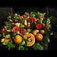 Съедобные букеты :Корзина с фруктами и цветами, Съедобные букеты, Москва,  Фото №1