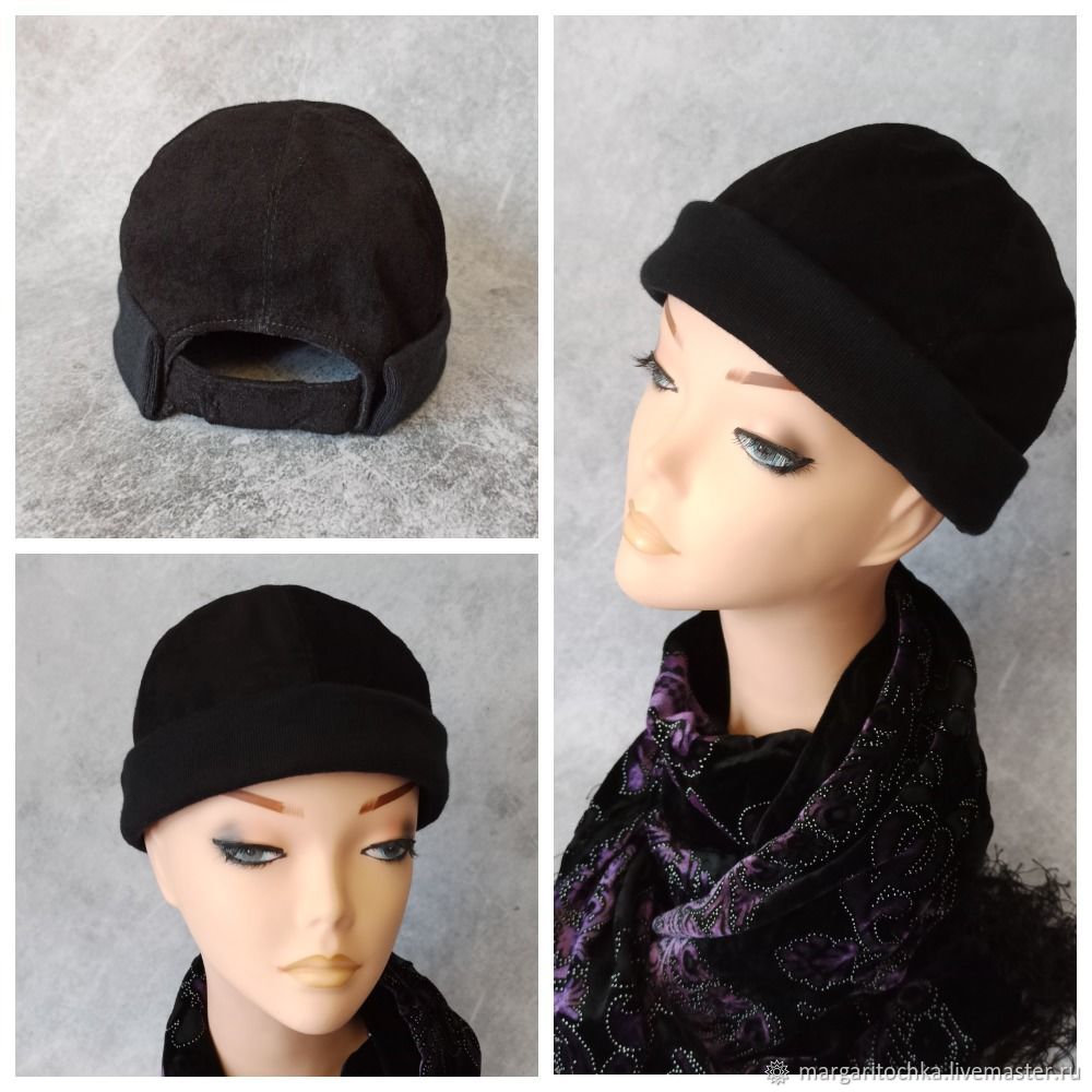Круглая замшевая шапка Докер на весну осень купить в интернет-магазине ...