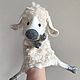 White sheep with bells. Glove puppet, Puppet show, Moscow,  Фото №1