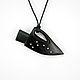 pendant miniature knife decoration pendant Damascus and valuable wood miniature sharp knife your guardian angel