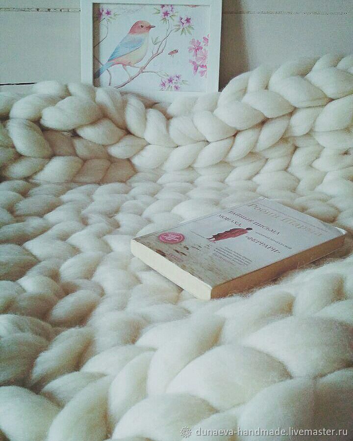 Пледы: Плед крупной ручной вязки из шерсти мериноса в интернет-магазине ...