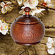 Textured cup-barrel with lid made of cedar. K26, Jars, Novokuznetsk,  Фото №1