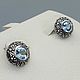 Silver earrings with natural topaz, Stud earrings, Moscow,  Фото №1