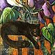 Картина Котик и Ирисы. Картины. Ольга Крутова (ART-OK). Ярмарка Мастеров.  Фото №4