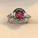 Серебряное кольцо с крупным природным рубином и цирконами. Кольца. OLVIKSOL JEWELRY STORE. Интернет-магазин Ярмарка Мастеров.  Фото №2
