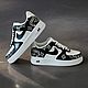Заказать Кроссовки белые Nike Air Force,унисекс, кастом бандана, ручная роспись. Olgavolgoart. Роспись одежды и обуви. Кастом. Ярмарка Мастеров. . Кроссовки Фото №3