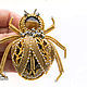 The Golden beetle. Brooch. Only gold and silver beads. Brooches. N_Belokon_jewelry. My Livemaster. Фото №4