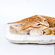 Рыжая кошка. Декоративная подушка в виде спящей кошки. Подушки. Casacova. Декоративные подушки. Ярмарка Мастеров.  Фото №4