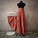 Order Linen skirt with belt-corset (brick color). pugovkino delo (Pugovkino-delo). Livemaster. . Skirts Фото №3