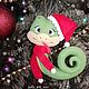 Змея из фетра ёлочная игрушка символ 2025 года. Елочные игрушки. Fairy felt toys. Интернет-магазин Ярмарка Мастеров.  Фото №2
