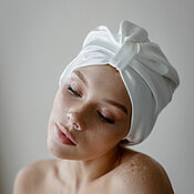Аксессуары handmade. Livemaster - original item Silk turban for hair white. Handmade.