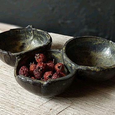 Посуда ручной работы. Ярмарка Мастеров - ручная работа Менажница Ваби-саби. Handmade.