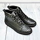High sneakers, made of genuine python leather, in black, Training shoes, St. Petersburg,  Фото №1