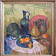 Oil painting 'still life with persimmon' East, Golden, Pictures, Krasnodar,  Фото №1
