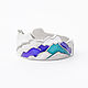 Mountains, dimensionless ring in silver with enamel. Decoration for lovers of the mountains
