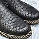 Slip-ons made of genuine python leather and suede, in black. Slip-ons. SHOES&BAGS. My Livemaster. Фото №5