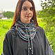 Шарф снуд капюшон шерсть мериноса голубой мультиколор. Снуды. Anngrin (anngrin). Ярмарка Мастеров.  Фото №5