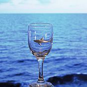 Сувениры и подарки handmade. Livemaster - original item Wine glass BIG SHARK (gift for diver and fisherman). Handmade.