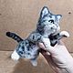 Серый полосатый котенок Вин. Валяная игрушки из шерсти. Войлочная игрушка. Наталья Горшкова. Забавные игрушки. Интернет-магазин Ярмарка Мастеров.  Фото №2