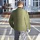 Olive knitted men's cardigan with buttons. Mens outerwear. SHAPAR - knitting clothes. Online shopping on My Livemaster.  Фото №2