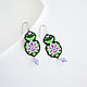 Order Beaded earrings with orchids. Handmade by Svetlana Sin. Livemaster. . Earrings Фото №3