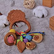 Куклы и игрушки handmade. Livemaster - original item Rattle, rodent for baby juniper eco-friendly lion Cub. Handmade.