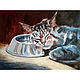 Painting cat sleeping mainkun oil on canvas, Pictures, Ekaterinburg,  Фото №1